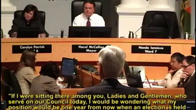 "Mega-builder" Harold Shipp warns MISSISSAUGA Councillors. Councillor George Carlson responds