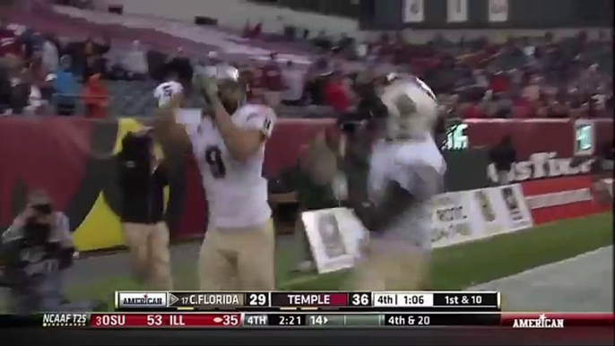 UCF WR JJ Worton Incredible One Handed Diving Touchdown Catch. Catch of the Year!!