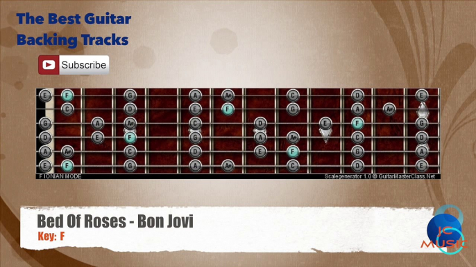 Bed Of Roses - Bon Jovi Guitar Backing Track with scale chart