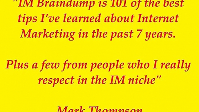 Internet Marketing Strategies From Mark Thompson, PotPieGirl & Top Internet Marketers