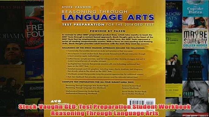 Download PDF  SteckVaughn GED Test Preparation Student Workbook Reasoning Through Language Arts FULL FREE