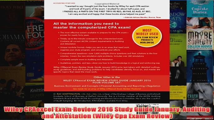 FreeDownload  Wiley CPAexcel Exam Review 2016 Study Guide January Auditing and Attestation Wiley Cpa  FREE PDF