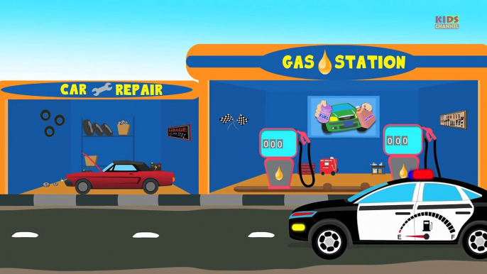 Gas Station | Car Video | Gas Station For Kids