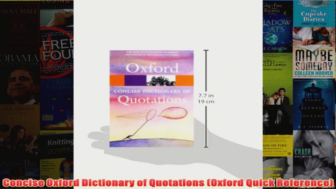 Download PDF  Concise Oxford Dictionary of Quotations Oxford Quick Reference FULL FREE