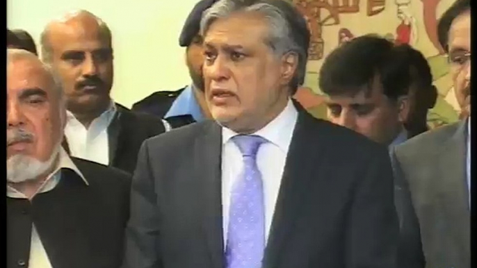 Finance Minister Ishaq Dar Talking to Media at FBR.