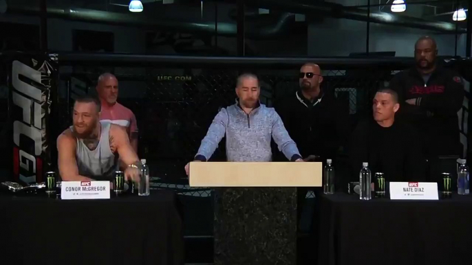 MMA Fan Screams Out Stockton Slap During The UFC 196 Conor McGregor Nate Diaz  Press Conference