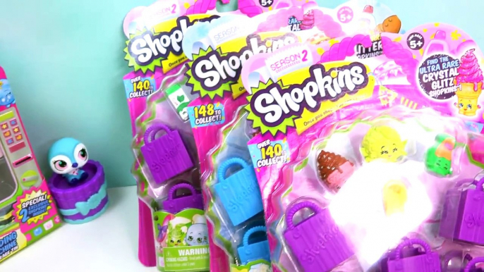 15 Shopkins Season 2 Vending Machine 3 5 Packs Blind Bag Basket Review Opening Cookieswirlc