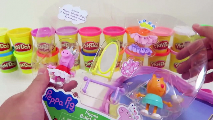 Peppa Pig ✦ Peppas Ballet Bag Playset ✦ Peppa and Candy Cats Ballet Recital for Mama & Daddy Pig!