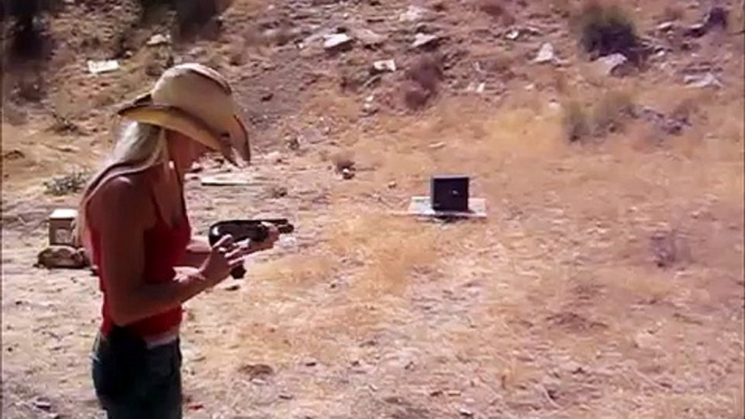 Girl Shooting TV Pistol Grip Shotgun w/ Broken Hand | 12 Gauge Mossberg