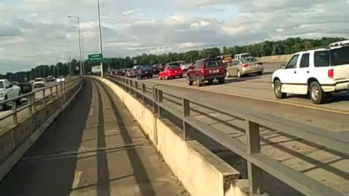 Day Three - Crossing the I-205 Bridge.