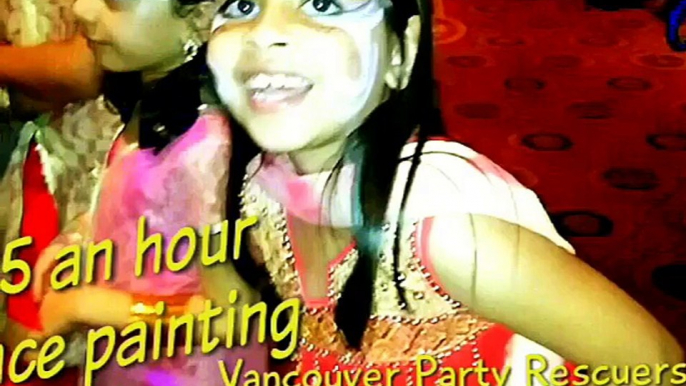 First Birthday Party Ideas, Bollywood banquet hall, Fraserview banquet hall, Surrey Vancouver Richmond BC, by Bobby the Magician, Gigsalad Craigslist Vancouver balloon clowns and face painters, reviews, testimonials, Vancouver face painters compared