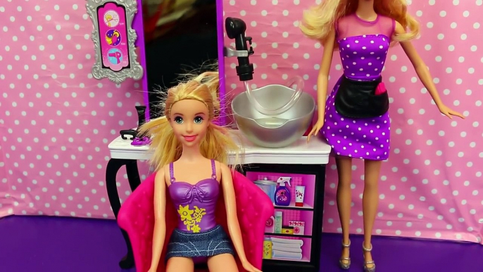 Barbie Gives Disney Princess Rapunzel a Hair Makeover at the NEW Hair Style Salon + Tangle