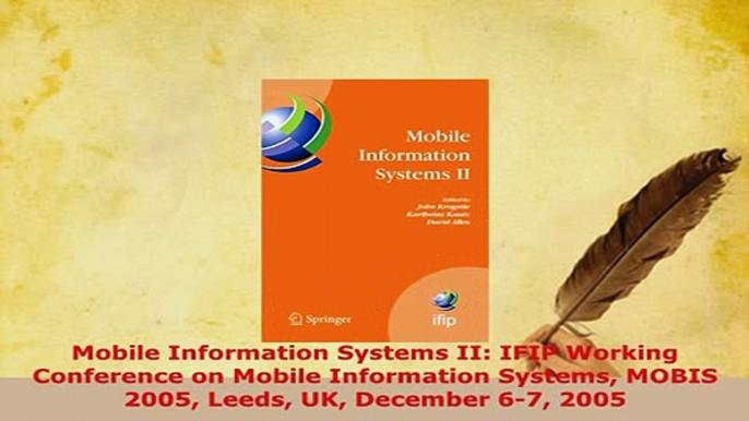 Download  Mobile Information Systems II IFIP Working Conference on Mobile Information Systems MOBIS  EBook