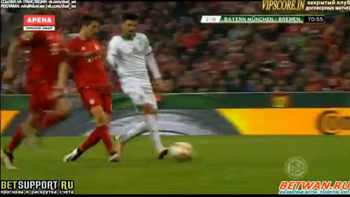 Goal Thomas Muller - Bayern Munich 2-0 Werder Bremen (19.04.2016)