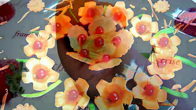 Цветочки из моркови! Flowers carrot! Украшения из моркови! Украшения из овощей!