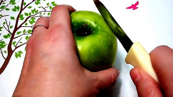 Украшения из яблока! Снежинка! Decoration of apple! Украшения из фруктов! Decoration of fruits!