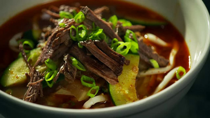 Discover Brisket Noodle Soup with Korean Chili with Anita Lo
