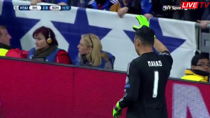 Keylor Navas Fantastic Save - Real Madrid 2-0 Roma 08.03.2016