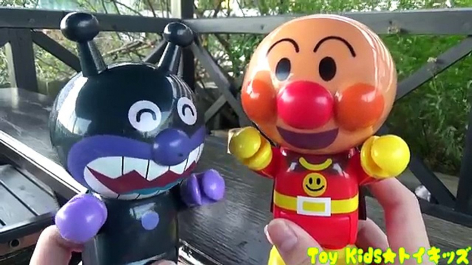 アンパンマン おもちゃアニメ バイキンマンと仲良く足湯❤おでかけ Toy Kids トイキッズ animation anpanman