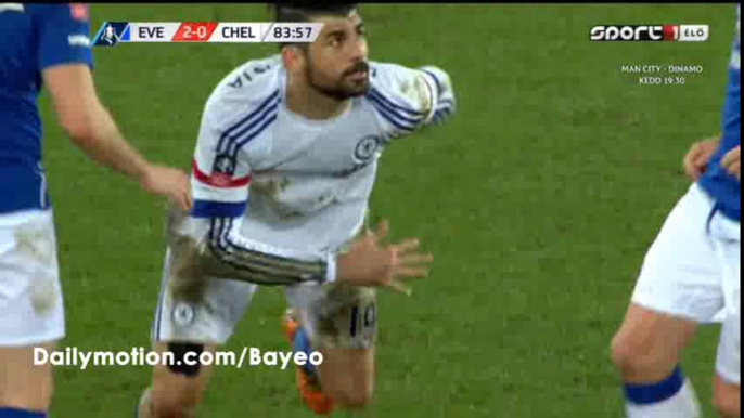 Diego Costa bites Gareth Barry (Red Card) - Everton 2-0 Chelsea - 12-03-2016 FA Cup