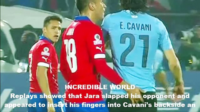 Edin Cavani RED Card Gonzalo Jara Finger WEDGED His ASS Chile 0 1 Uruguay Copa America (VI