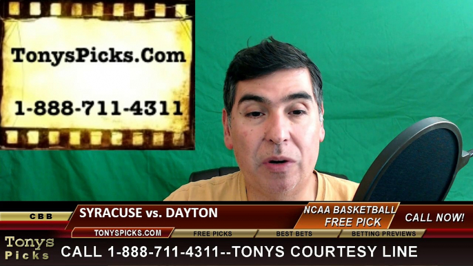 College Basketball Free Pick Dayton Flyers vs. Syracuse Orange Prediction Odds Preview 3-18-2016