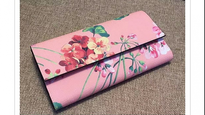 Gucci Blooms Print Continental Wallet Blush Pink Replica for Sale