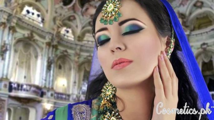 Latest-Pakistani-Bridal-Eye-Makeup  2016 - Green and Blue Smokey Eye Makeup Tutorial - Asian _ Indian Bridal - Blue/Green Smokey Eye Makeup