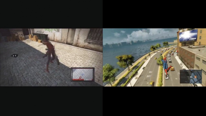 The Amazing Spiderman (ps3) vs The Amazing Spiderman 2 (ps4) - Webswing comparison