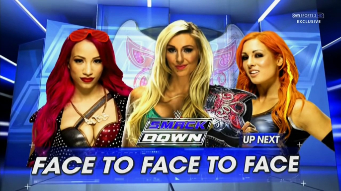 Smackdown Face To Face To Face ( Charlotte, Becky Lynch&Sasha Banks Segment ) 03-1-16