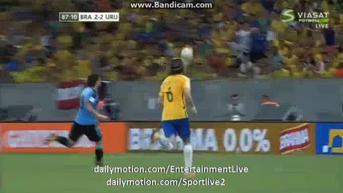 Neymar Hits The Crossbar From FREEKICK - Brazil 2-2 Uruguay