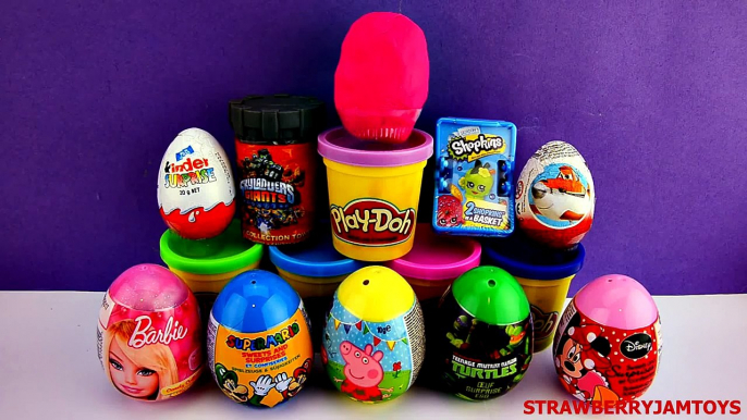 LPS Play Doh Kinder Surprise Shopkins Barbie Peppa Pig Minnie Mouse Surprise Eggs StrawberryJamToys