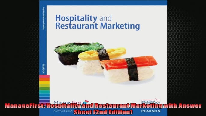 ManageFirst Hospitality and Restaurant Marketing with Answer Sheet 2nd Edition