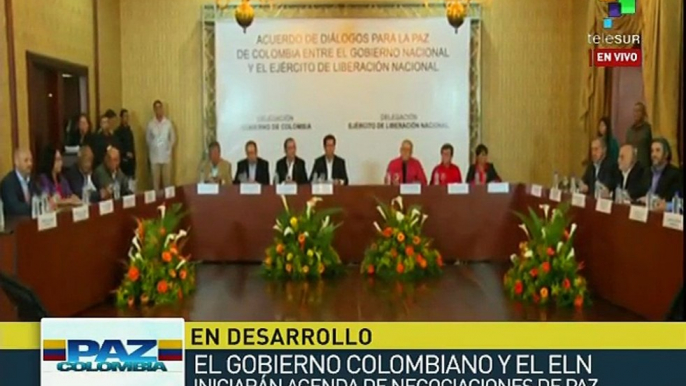 Caracas: ELN-Estado colombiano oficializan inicio de diálogos de paz