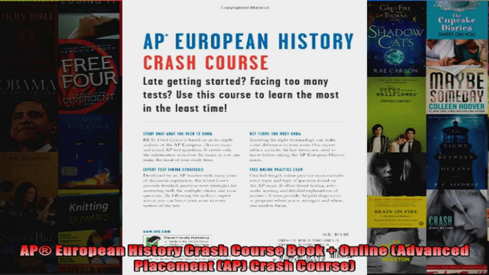 AP European History Crash Course Book  Online Advanced Placement AP Crash Course