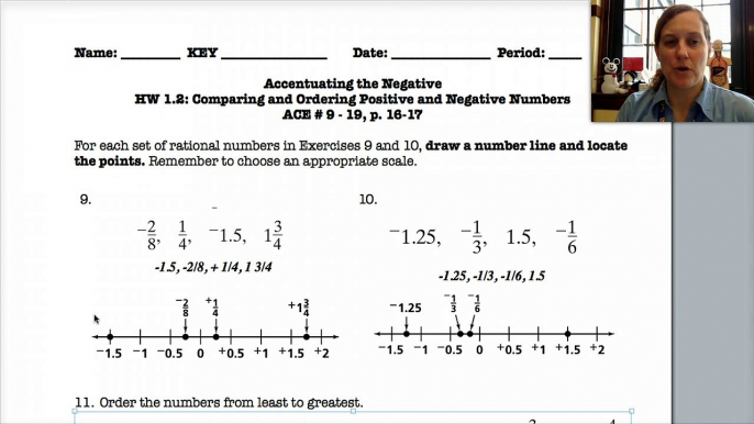 HW 1.2 - Comparing and Ordering Pos. & Neg. Integers