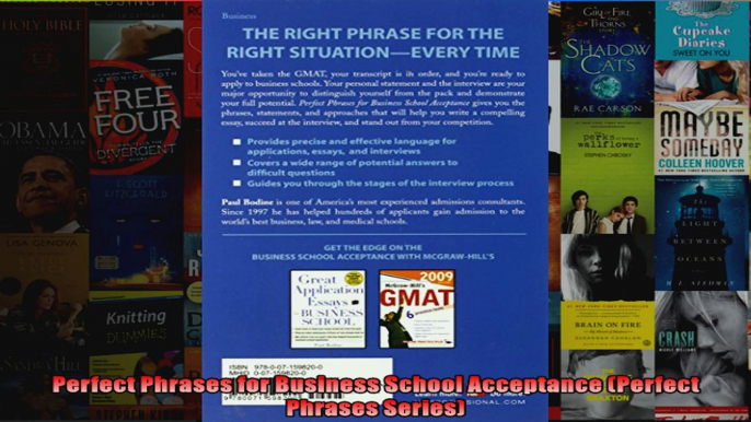 Perfect Phrases for Business School Acceptance Perfect Phrases Series