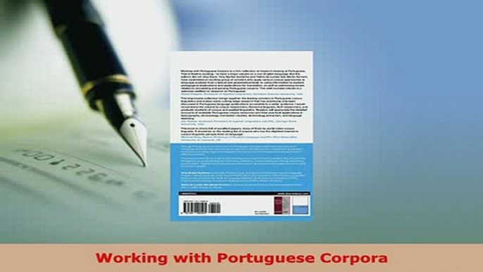 PDF  Working with Portuguese Corpora Free Books