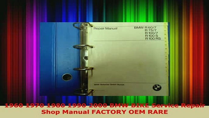 Download  1960 1970 1980 1990 2000 BMW BIKE Service Repair Shop Manual FACTORY OEM RARE Download Full Ebook