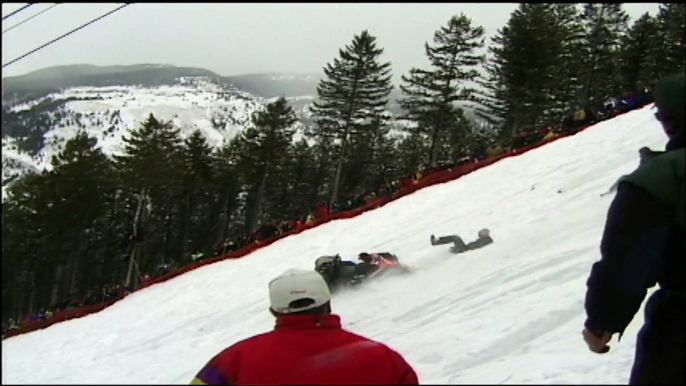 Snowmobiles out of control. You try telling them to stop!