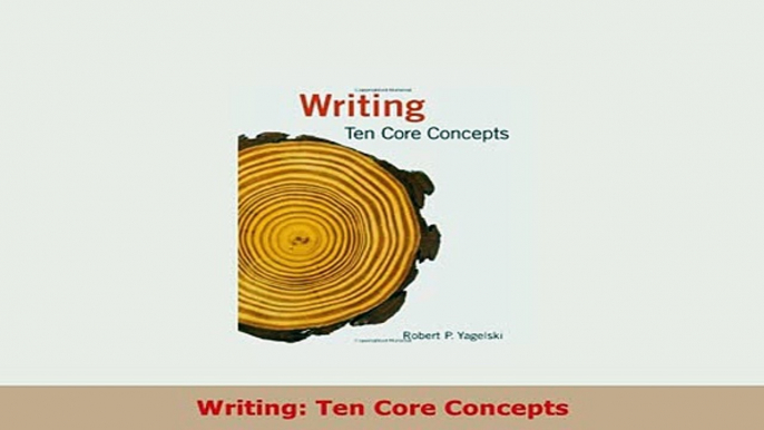 PDF  Writing Ten Core Concepts PDF Book Free