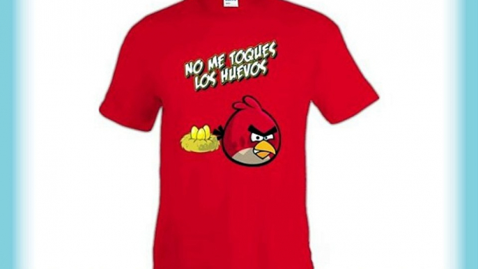 Camiseta Angry Birds no me toques los huevos manga corta (Talla: Talla L Unisex Ancho/Largo