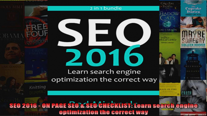 SEO 2016  ON PAGE SEO  SEO CHECKLIST Learn search engine optimization the correct way