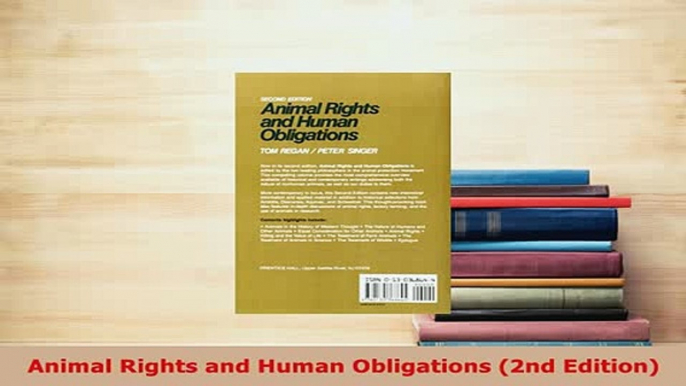 PDF  Animal Rights and Human Obligations 2nd Edition PDF Full Ebook