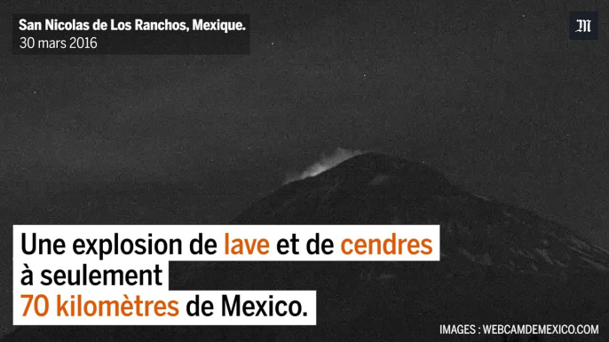 Mexique : impressionante éruption du Popocatepetl