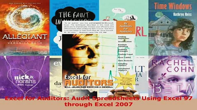 PDF  Excel for Auditors Audit Spreadsheets Using Excel 97 through Excel 2007 Download Online