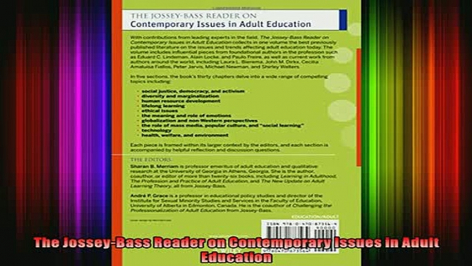 Read  The JosseyBass Reader on Contemporary Issues in Adult Education  Full EBook