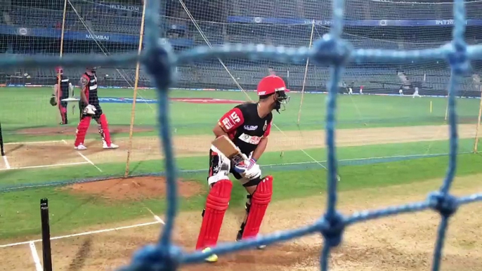 He was toiling hard for the longest time in the nets last night. Can you guess who this dedicated Challenger is?