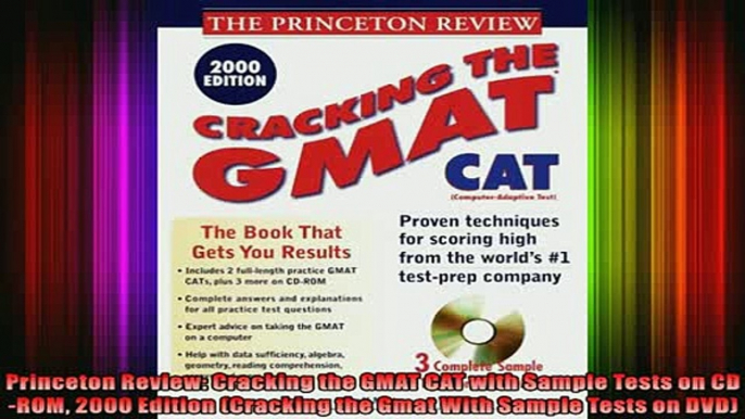 READ book  Princeton Review Cracking the GMAT CAT with Sample Tests on CDROM 2000 Edition Cracking Full Free