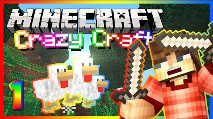 Minecraft Crazy Craft 2.0! "Sneaky Chickens!" Modded Survival Ep.1